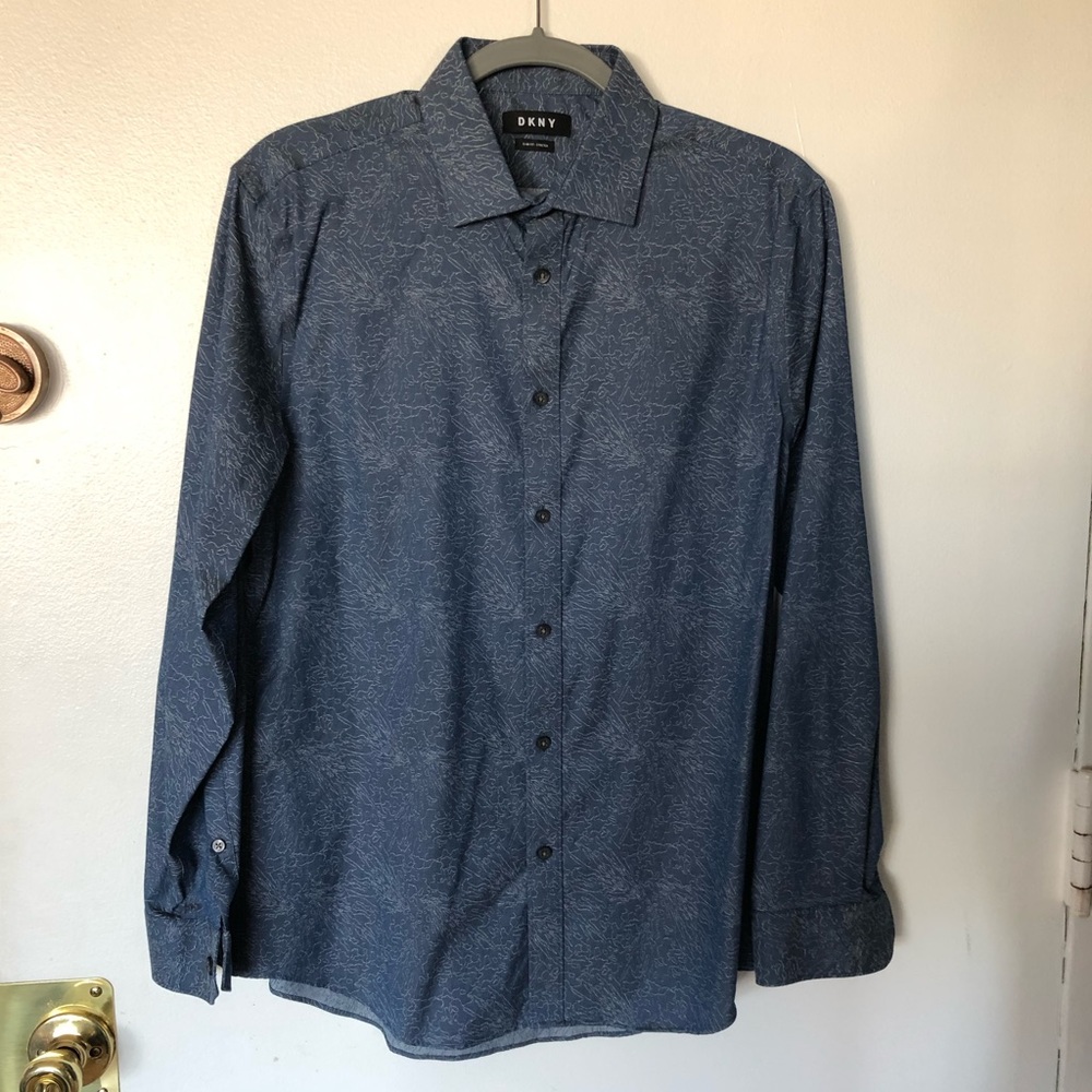 DKNY Men’s Dress Shirt Topographic Design